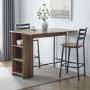 Oak Drop Leaf Bar Table with 2 Black Stools - Foster