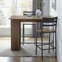 Oak Drop Leaf Bar Table with 2 Black Stools - Foster