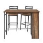 Oak Drop Leaf Bar Table with 2 Black Stools - Foster