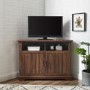 Walnut Corner TV Unit with Storage -  TVs up to 50" - Foster