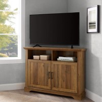 Reclaimed Wood Corner TV Unit with Storage - TVs up to 50" - Foster