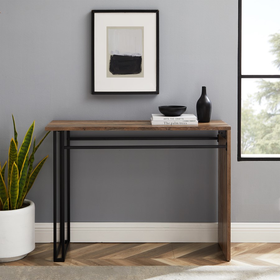 Walnut and Black Console Table - Foster