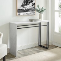 Marble and Black Metal Console Table - Foster