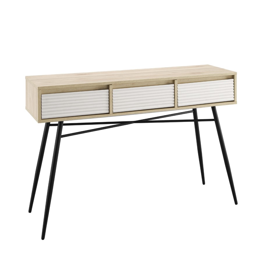 Light Wood Console Table with Storage - Foster