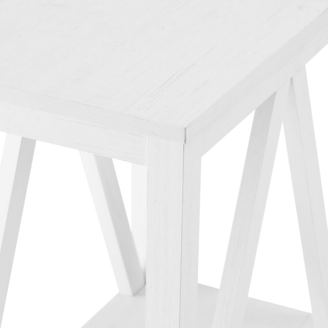 White Rectangle Side Table - Foster