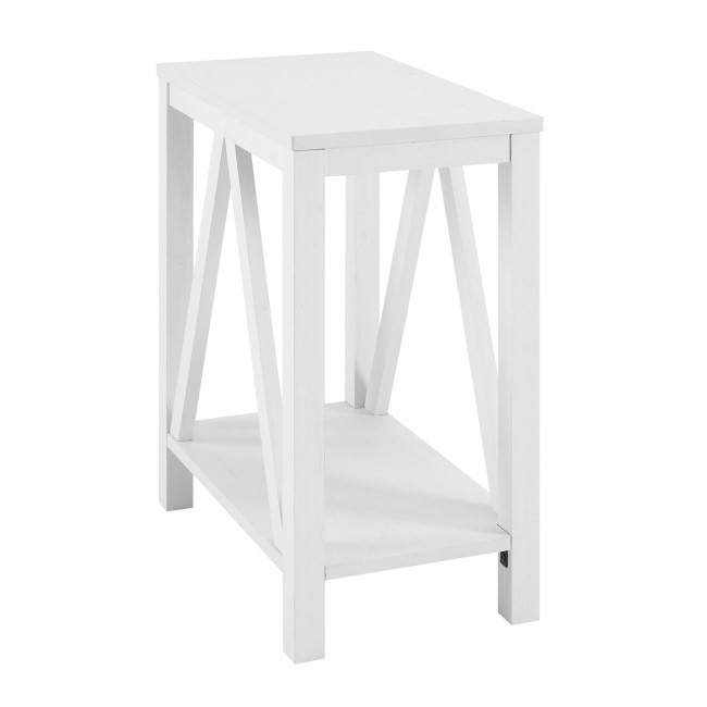 White Rectangle Side Table - Foster