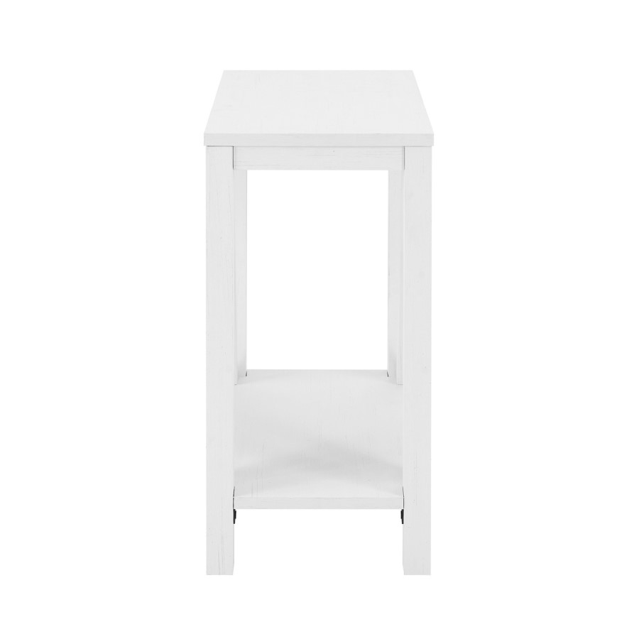 White Rectangle Side Table - Foster