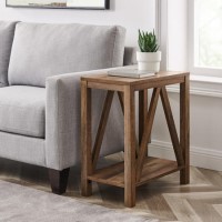 Rectangle Reclaimed Wood Side Table - Foster