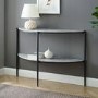 Grey Marble Half Moon Console Table - Foster