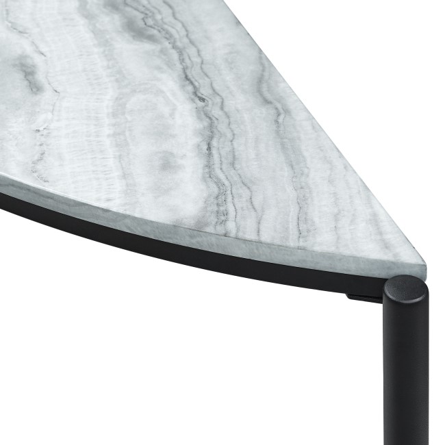 Grey Marble Half Moon Console Table - Foster