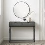 Grey Faux Shagreen Console Table with Storage - Foster