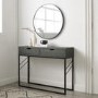 Grey Faux Shagreen Console Table with Storage - Foster