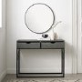 Grey Faux Shagreen Console Table with Storage - Foster