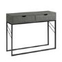 Grey Faux Shagreen Console Table with Storage - Foster