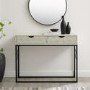 Off White Faux Shagreen Console Table with Storage - Foster