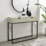 Off White Faux Shagreen Console Table with Storage - Foster