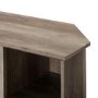 Grey Wood Corner TV Unit with Fireplace and Storage - TVs up to 55" - Foster