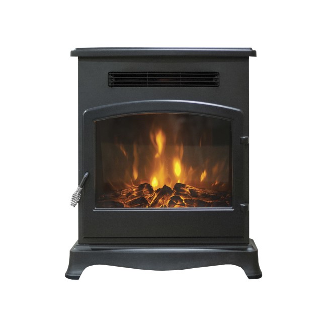 Black Freestanding Log Effect Electric Stove Fireplace Suite - Be Modern Elstow