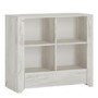 Low White Oak Bookcase with Drawer - Angel
