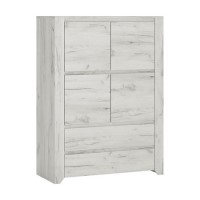 Angel 4 Door 2 Drawer Cupboard in White Oak