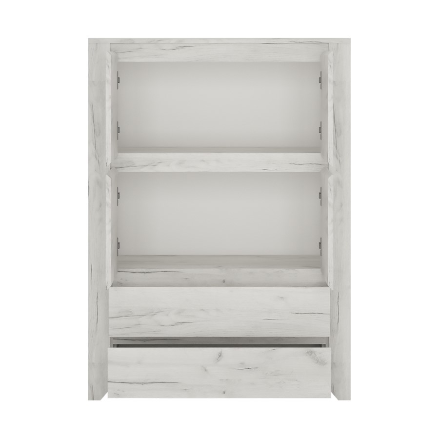 Angel 4 Door 2 Drawer Cupboard in White Oak