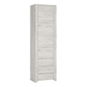 FOL104773 Angel 1 Door 3 Drawer Narrow Cupboard in White Oak