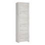 Angel 1 Door 3 Drawer Narrow Cupboard in White Oak