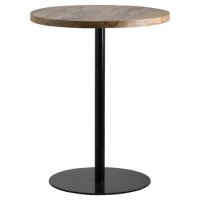 Round Wood and Black Bar Table - Franklin