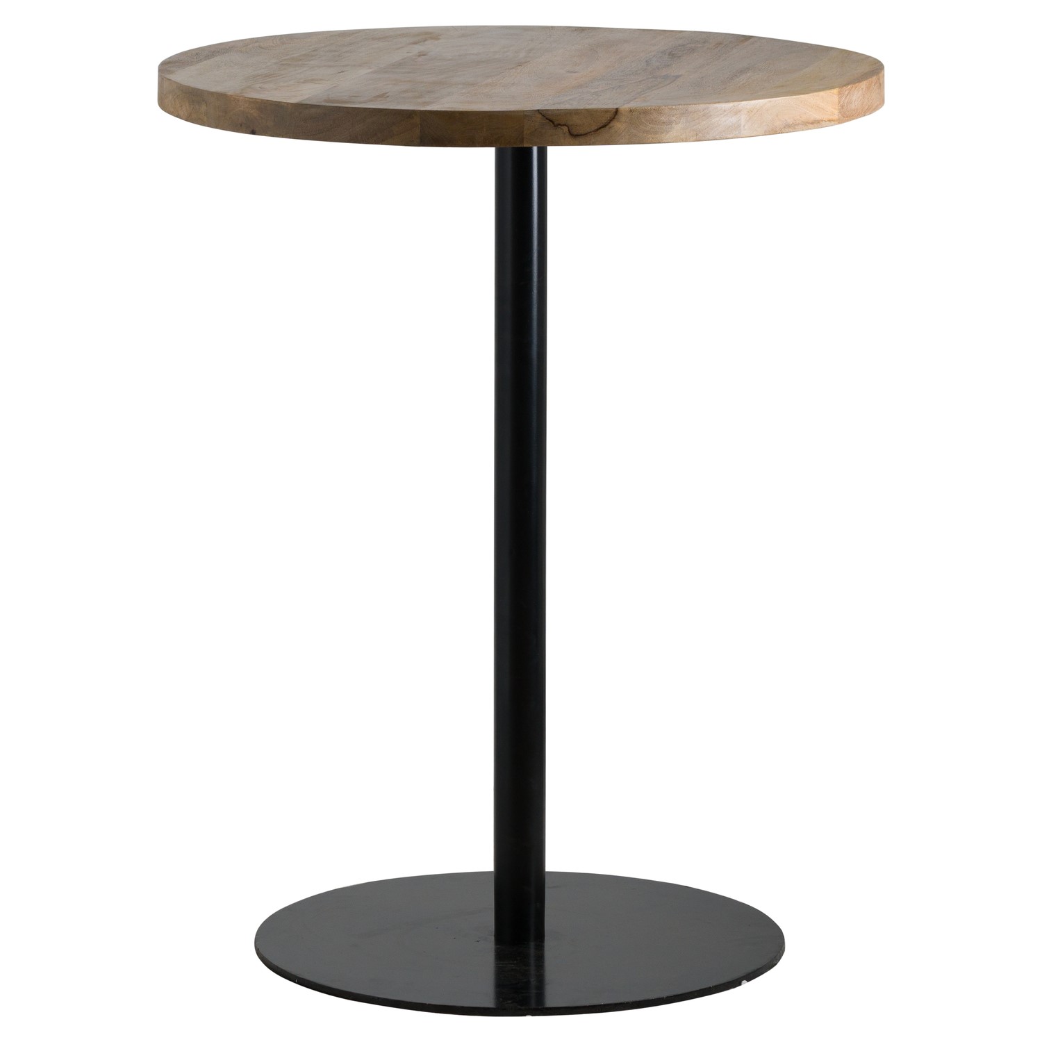 Photo of Round wood and black bar table - franklin