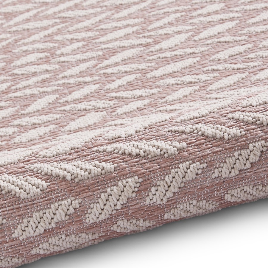 Large Pink Woven Indoor/Outdoor Rug - 160 x 220 
