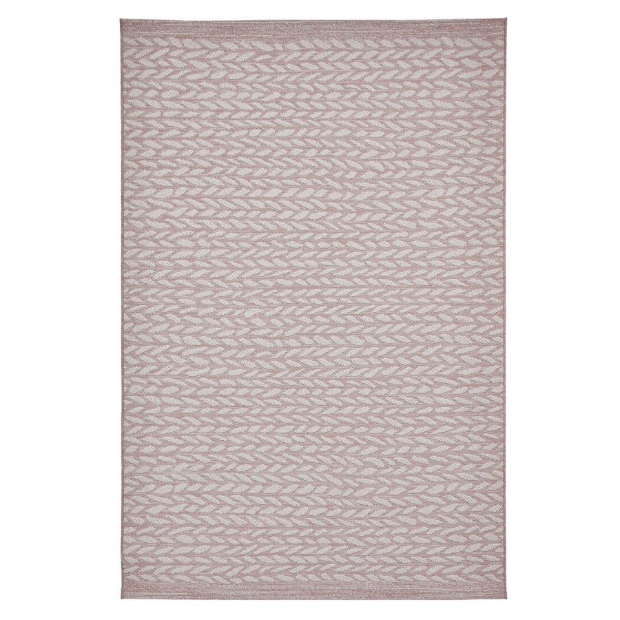 Large Pink Woven Indoor/Outdoor Rug - 160 x 220 