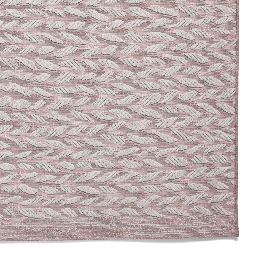 Large Pink Woven Indoor/Outdoor Rug - 160 x 220 