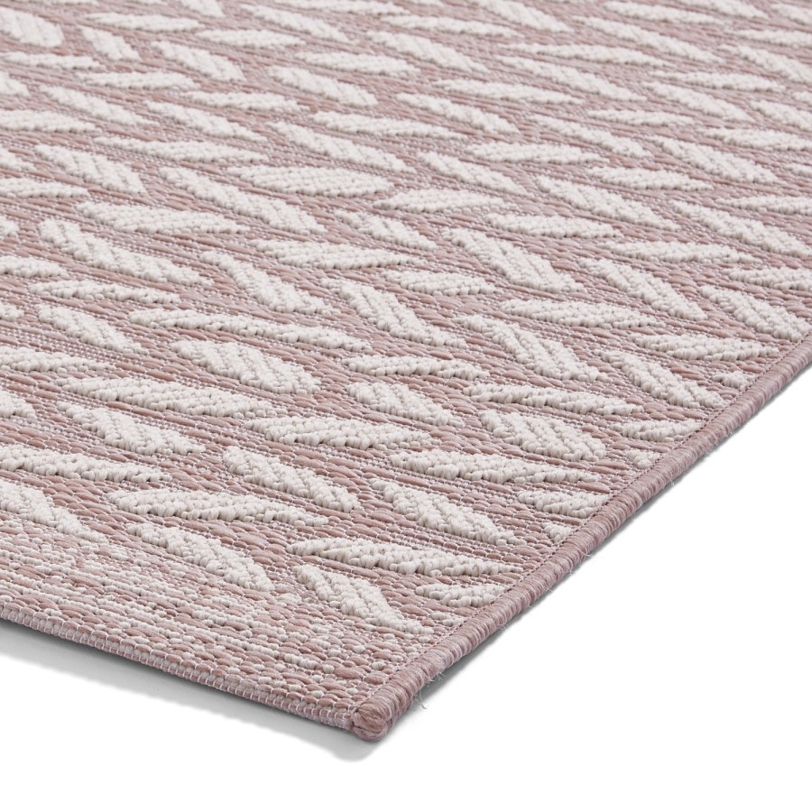 Large Pink Woven Indoor/Outdoor Rug - 160 x 220 