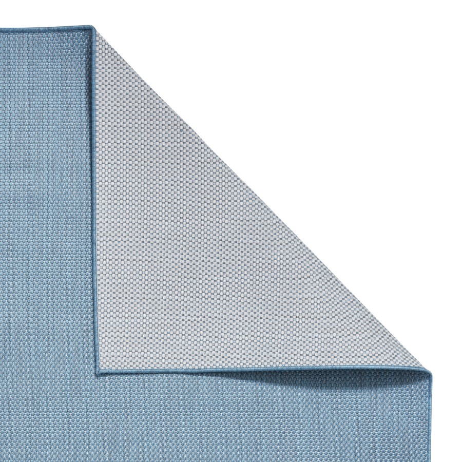 Large Blue Jute Indoor/Outdoor Rug - 160 x 230 
