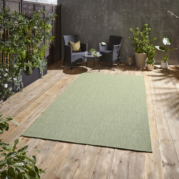 Large Sage Green Jute Indoor/Outdoor Rug - 160 x 230 