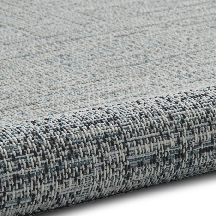 Large Blue Jute Indoor/Outdoor Rug - 160 x 220 
