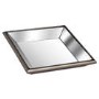 Small Square Mirrored Tray with Wooden Detailing 