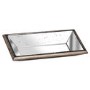 Long Mirrored Tray with Wooden Detailing 