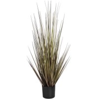 3ft Artificial Grass Plant with Black Pot - Hill Interiors