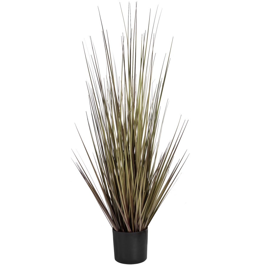 3ft Artificial Grass Plant with Black Pot - Hill Interiors