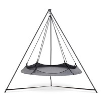 Hangout Pod Grey & Black Circular Hammock Bed with Stand Hangout Pod Grey & Black Circular Hammock Bed with Stand