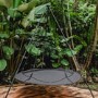 Hangout Pod Grey & Black Circular Hammock Bed with Stand