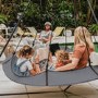 Hangout Pod Grey & Black Circular Hammock Bed with Stand