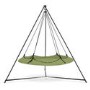 Hangout Pod Sage Green & Black Circular Hammock Bed with Stand