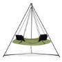 Hangout Pod Sage Green & Black Circular Hammock Bed with Stand