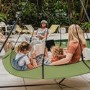 Hangout Pod Sage Green & Black Circular Hammock Bed with Stand
