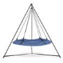 Hangout Pod Ink Blue & Black Circular Hammock Bed with Stand