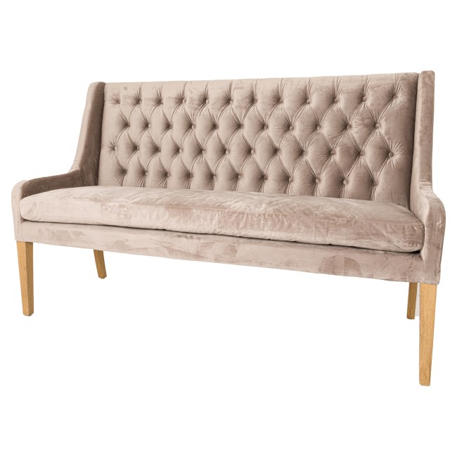 Large Mink Velvet Dining Bench 