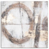 Large Square Bronze Painted Canvas Wall Art