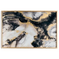 Large Black Marble Print with Gold Frame 